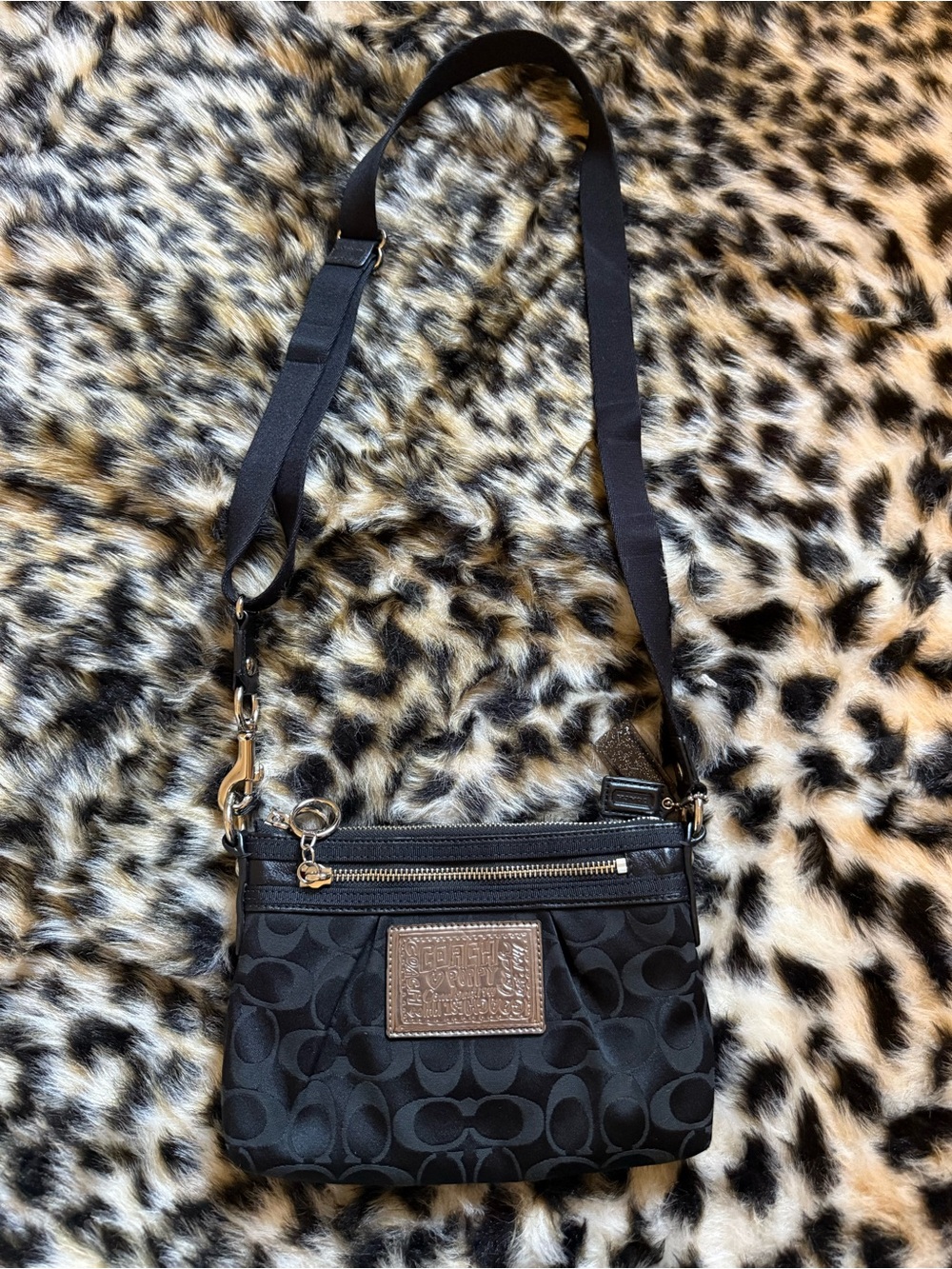 Coach Poppy Black Signature C Crossbody Bag Y2K Original Hangtags